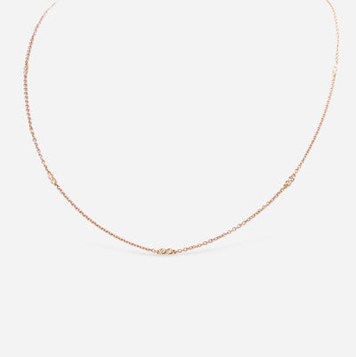 Kate and Mimi Rose Gold Double Bezel Diamond Necklace