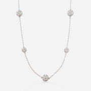 Kate & Mimi Double-sided Diamond Flower Cluster necklace