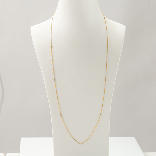 Kate & Mimi Yellow Gold and Diamond Single Bezel Necklace