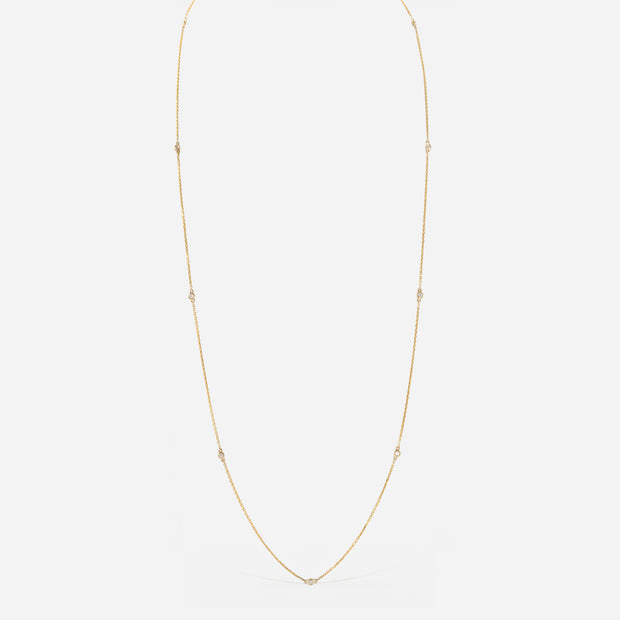 Kate & Mimi Yellow Gold and Diamond Single Bezel Necklace