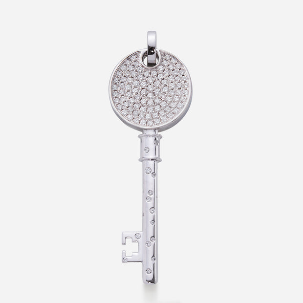 Kate and Mimi Double-sided Large Forevermark Diamond Love Key Pendant Back View