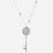 Kate and Mimi Double-sided Medium Forevermark Diamond Heart Key Pendant back view with chain
