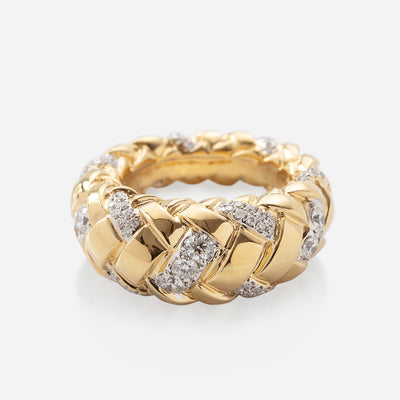 Kate & Mimi  Woven Oval Ring with 7 Forevermark diamonds